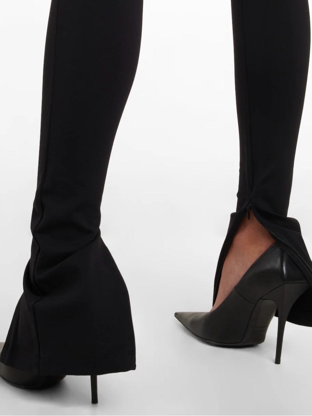 WARDROBE.NYC Black Front Zip Leggings with Zip Detail